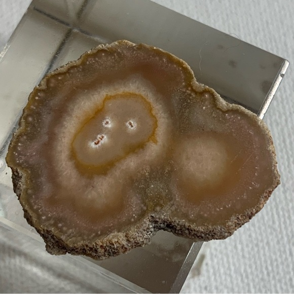 Stalactite Slice Polished Crystal Display Specimen Las Torres Mine Uruguay 1.4” - Picture 3 of 8